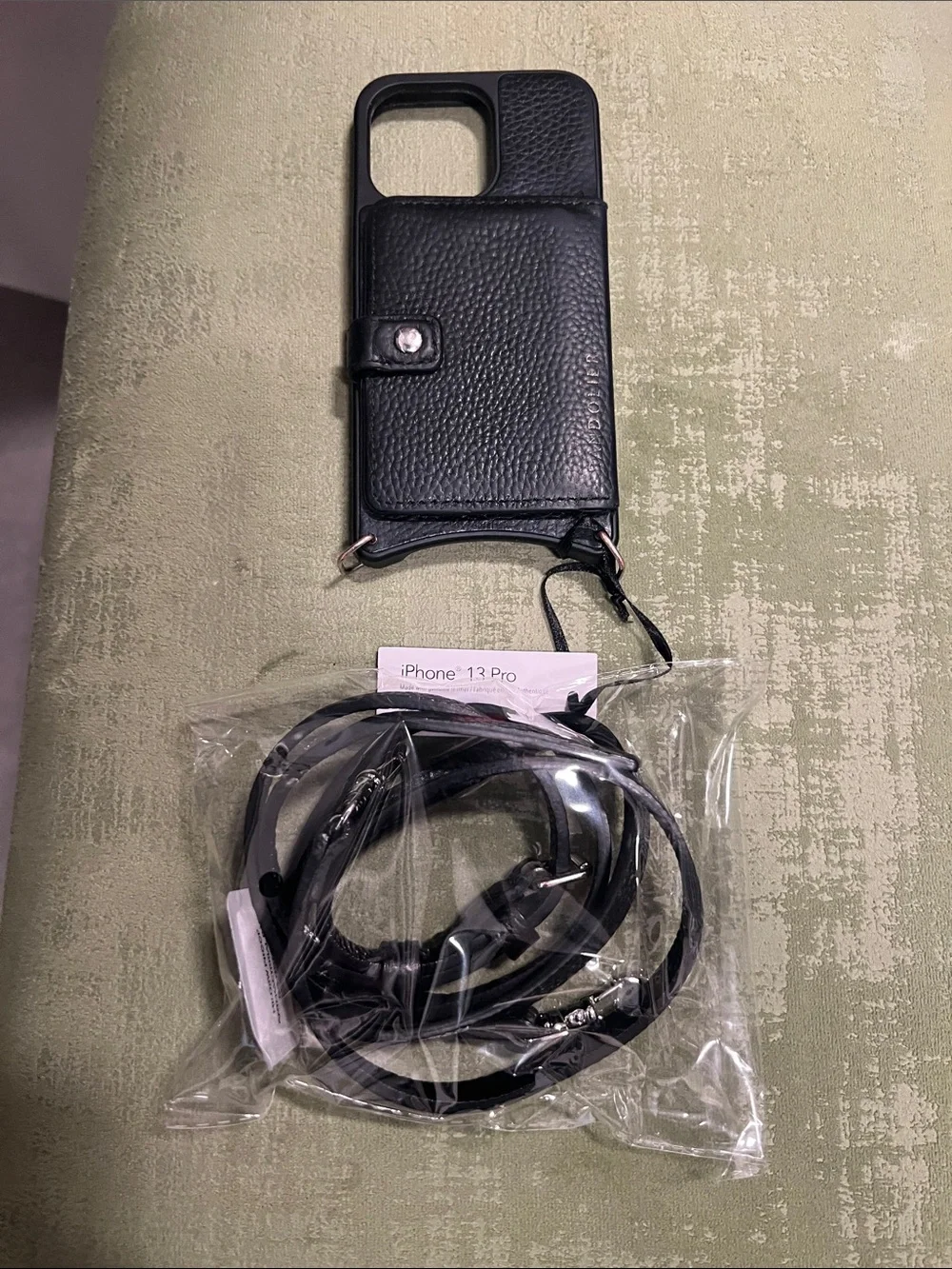 Apple Black Leather Folio Wallet Case for iPhone 13 Pro